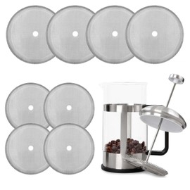 Cafetiere Filter Mesh - ​8 Pack Stainless Steel French Press Filter Replacement | Coffee Filter for Most French Press Coffee and Tea Makers (4 Inch)​