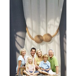 Elkpruu - 2 alzapaños de cortina de cuerda magnética, sin ganchos para cortinas finas o gruesas, clips decorativos para decoración de habitación bohemia, soportes de cortina para exteriores estilo