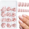 Bellelfin 360Pcs Press on Nails Short, Square Nude Fake Nails