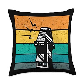 Karaoke Bar Vintage Singing Song Party Microphone Music Gift Throw Pillow