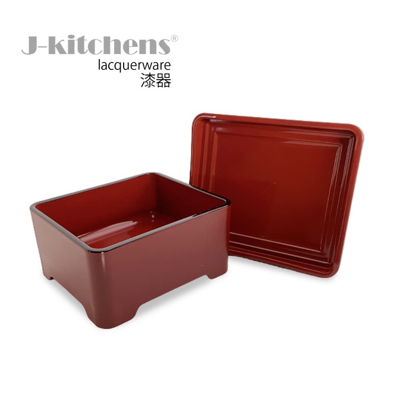 J-Kitchens Unaju Large Box, Mini Bowl, Jigin Shunai Vermilion, Eel