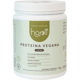 HOOLI Proteína Vegana de Chícharo – Sabor Cacao, 20g de Proteína, Con Enzimas Digestivas, Bromelina, Glutamina, Vitamina C, D3+K2, Citrato de Magnesio – 510g, Sin Lactosa ni Gluten