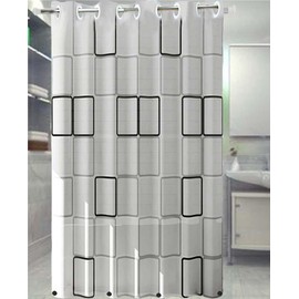 pocenla PEVA Shower Curtain Liner Curtain Waterproof No Hook Needed Shower Curtain for Bathroom,72" Wx 78" L