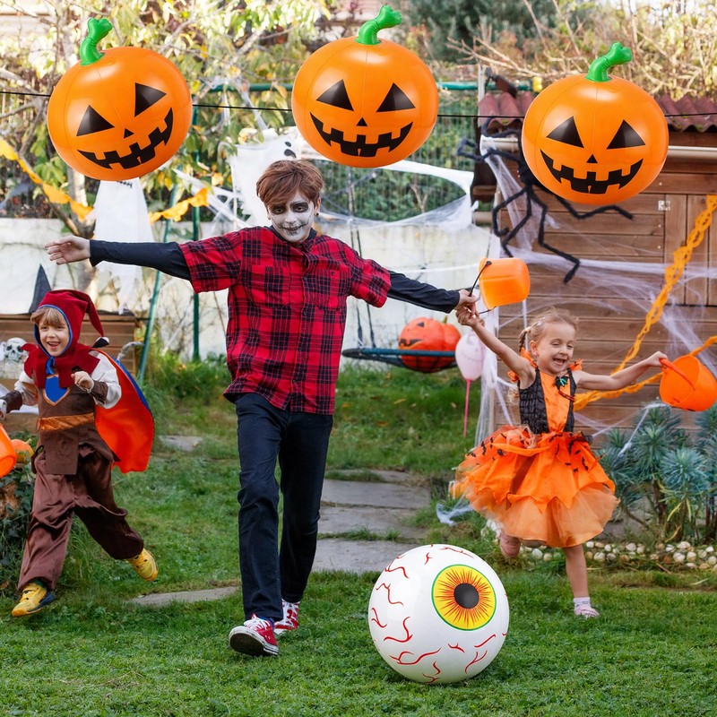 4 Pcs Summer Halloween Pool Decorations Funny Inflatable Floats 16"