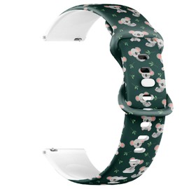 Compatible with Garmin Forerunner 255S/255S Music, 265S, Rey, Venu 2S, Venu 3S, Vivoactive 4S, Vivomove 3S, 18mm Replacement Sport Watch Band (Sleeping Koala Bear) Silicone Soft Strap Bracelet
