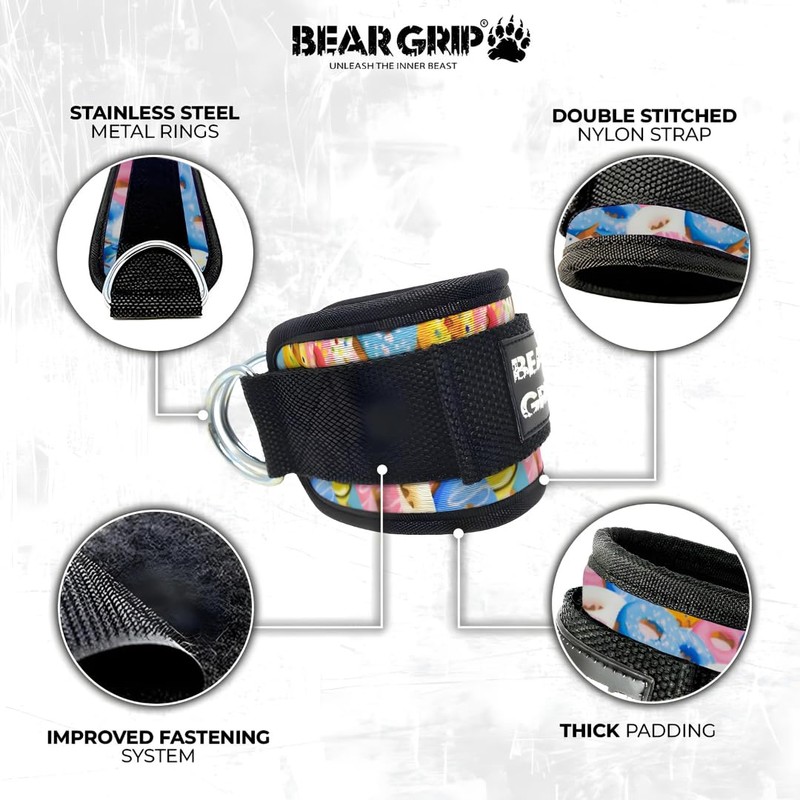 BEAR GRIP - Foot Straps for Cable - Strong Clasp,