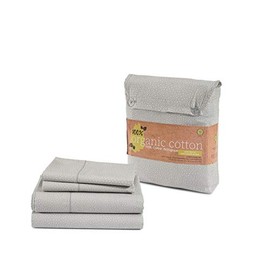 100% Organic Cotton Mineral King-Sheets Set, 4-Piece Pure Organic Cotton Long Staple Percale Weave Ultra Soft Best Bedding Sheets for Bed, Breathable, GOTS Certified, Fits Mattress Upto 15" Deep