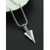 Arrowhead Necklace for Men Mens Necklace Pendant Black Silver (B: