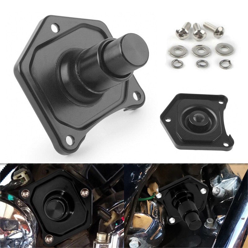 Unbranded Black Solenoid Cover Push Button Starter For Harley Twin