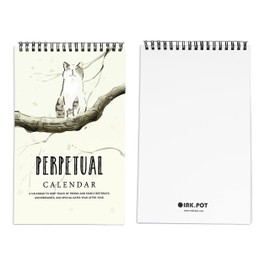 Inkdotpot Cat Perpetual Calendar, Important Dates to Remember- 6x9 Monthly and Daily Wall Hanging Journal for Special Days- Birthdays- Anniversaries Book Birthday Gift Planner Organizer