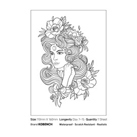 kobench Temporary Tattoos,Woman Flower Bird Nest - K100 Design,Waterproof,Easy-to-Apply,Long Lasting 1-2 Weeks, Plant-Based,Women Tattoos