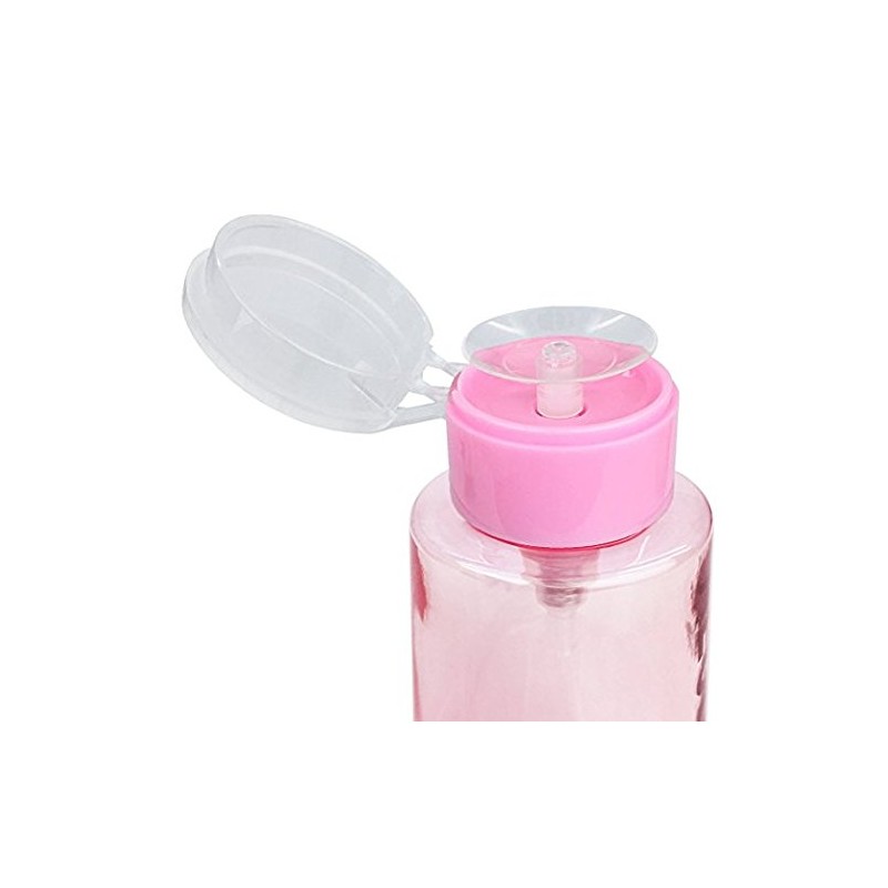 PANA 10oz Pink with Word Push-Down Dispenser Bottle - 1