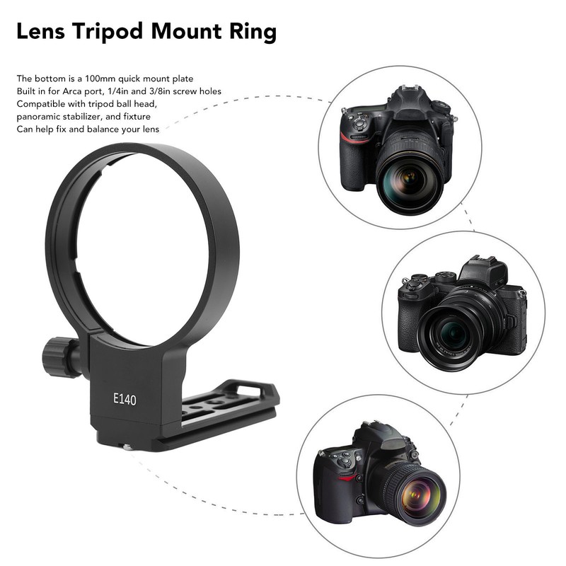Lens Collar Tripod Mount Ring with 1/4in 3/8in Screw Hole