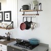 Gurfury Wooden Hanging Pot Rack with 8 hooks - Farmhouse