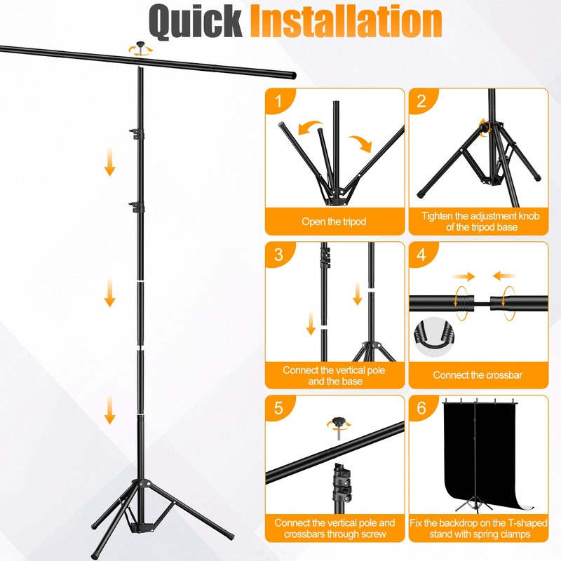 Qoolfoto 5x8ft Black and White 2in1 Revisible Photo Backdrop with