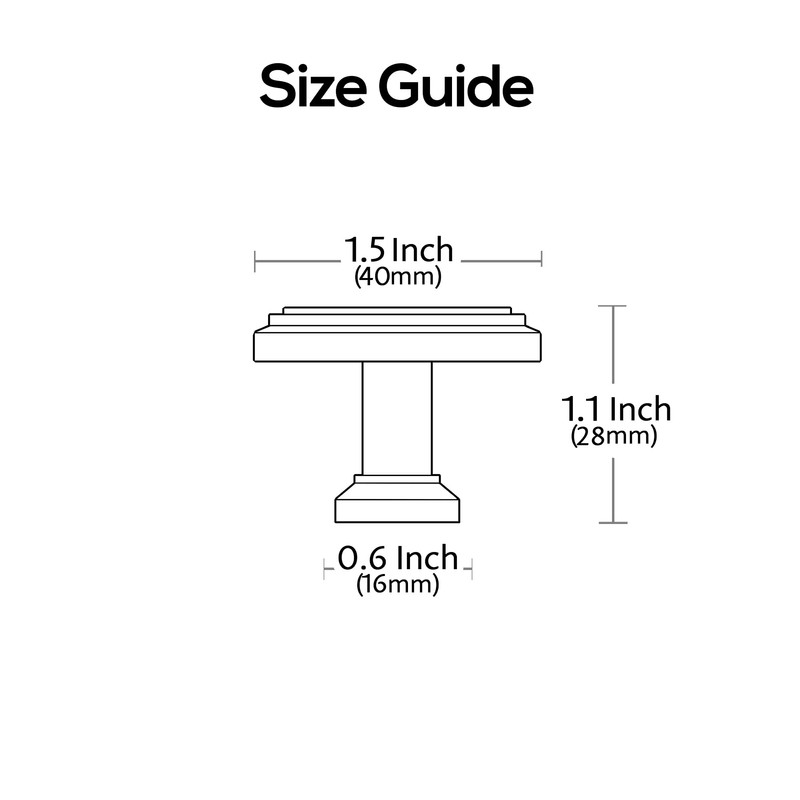 Alzassbg 15 Pack Matt Black Cabinet Knobs, 1.3 Inch(32mm) Kitchen