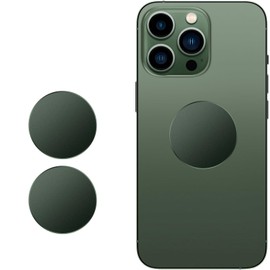 Metal Ring Plate for Phone Mount Car Holder Metal Stickers Plate Phone Magnet (Compatible with Magnetic Mounts) 1.50" Frosted Round, Green 2 Pack