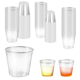 HuangXinyu Pack of 200 Plastic Shot Glasses, 3 cl / 30 ml Plastic Shot Glasses, Reusable, Shot Cups, Transparent Shot Cups, Plastic Cups, Shot Cups for Party Cups