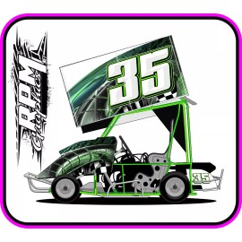 RPM Graphics RACING KART QRC OUTLAW DIRT WRAP NUMBERS - SIDE WINDER