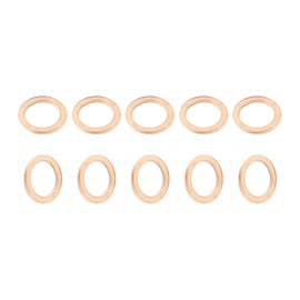 DTGN 10mm x 14mm x 1mm (inside diameter x outer diameter x thickness) 20pcs Flat Copper Sealing Washers for Industrial Machinery M10 Screw Copper Flat Ring Gasket