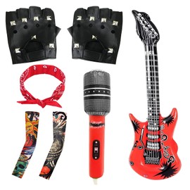 LINXINS 7pcs Rockstar Fancy Dress Kids Rockstar Costume Rock Star Fancy Dress Kids Rockstar Accessories Kids Rockstar Fancy Dress Kids Rock Star Costume Boys and Girls Rockstar Costume