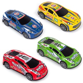 GTYARYUA Toy Car Set, 4 Pieces Car Toy, Car Children, Mini Car, Racing Car Toy, Wind-Up Cars with Retraction, Toy Cars from 3 Years, Birthday Gifts for Boys and Girls