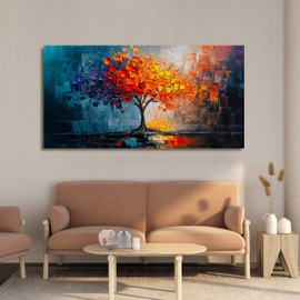Canvas Wall Art Decor Modern Wall Art Pictures for Living Room Tree of Life Wall Art Decor Colorful Wall Art Prints Canvas Art Wall Decor Artwork for Walls Kitchen Bedroom Office Wall Decor 20" X 40"