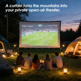 200 inch Projector Screen,DUYIKJ Outdoor Large Projector Screen, Portable 16:9 4K HD Rear Front Projection Movie Screen for Home Theater,Large Commercial Performance
