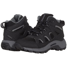 Merrell OAKCREEK MID LACE WTRPF Hiking Boot, Black/Grey, 11 Wide US Unisex Big_Kid