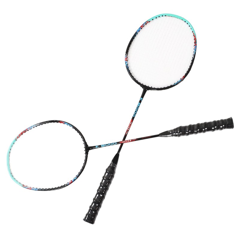 2PCS Badminton Rackets Iron Alloy Frame Integrated Shuttlecock Racquets for