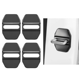TOMALL 4Pcs Car Door Lock Latches Covers Compatible with Dodge Ram 1500 2500 Stainless Steel Vehicle Specific Protection Exterior Accessories Sports Style Decoration (Black)