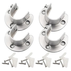 Stainless Steel Metal Fittings, U-Shaped Closet, Screws, Socket Closet Rod Holder, Pipe Socket, Flange Rod Holder, Shower Rod, Hanger Pole, Clothesline Rod, Fixed, U-Shape, Stainless Steel, Screws
