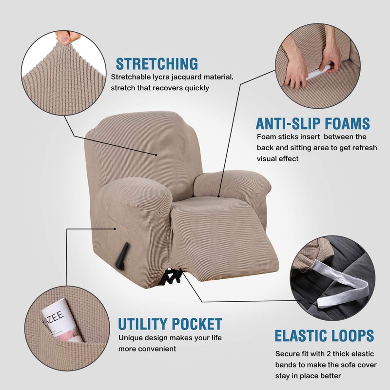 H.VERSAILTEX Super Stretch Recliner Cover Recliner Couch Covers Recliner Chair