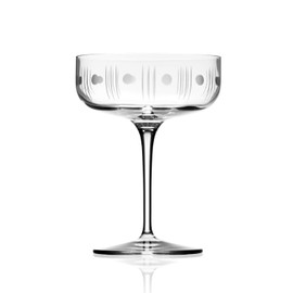 Rolf Glass Mid-Century Modern Coupe Glass 10.25 Ounce - Champagne Coupe Glasses - Lead-Free Glasses - Engraved Coupe Glasses - Proudly Made in the USA (Set of 4)