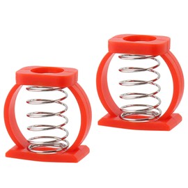 2Pcs Small Folding Stem C Clamp Convenient C Buckle Springs Free Rotation Bicycle Hinge Clip for Folding Bike Accessories (Red)