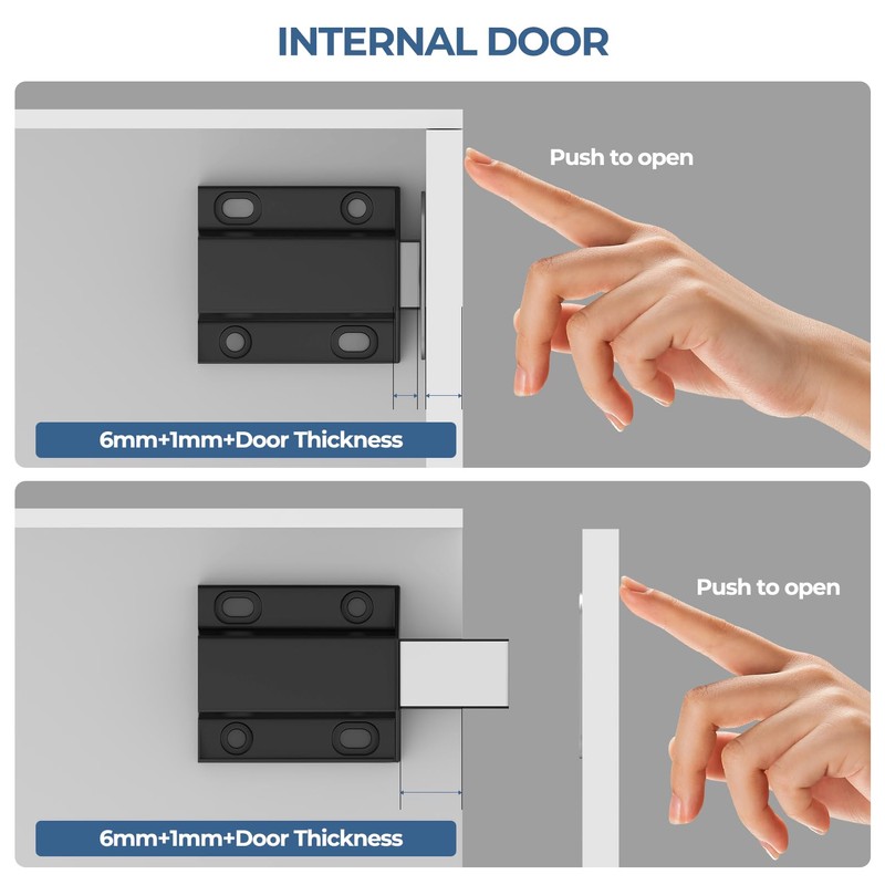 Magnetic Push Locks without Nail Installation Tonitrui Push to Open