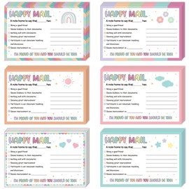60Pcs Pastel Happy Mail Teacher Notes to Parents Classroom Good Behavior Incentive Motivational Cards Positive Postcards to Send Home for Home Classroom Kindergarten Elementary School