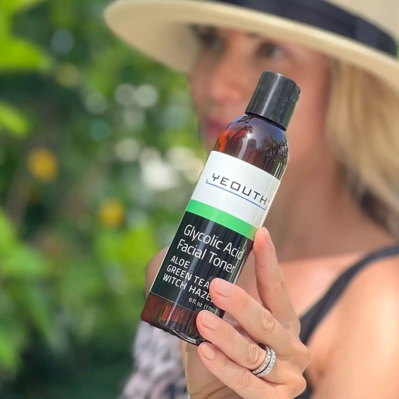 Yeouth - Tóner De Ácido Glicólico Para Cara Con Hamamelis