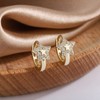 Women's Cute Small Top Grade Zirconia Hoop Earrings with Pearl,