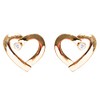 ACCESSORIESFOREVER Women Valentines Jewelry Crystal Rhinestone Chic Open Heart Earrings