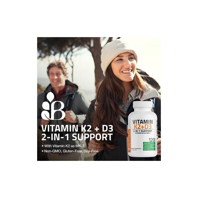 2pc Vitamina K2 90mcg + D3 5000iu 2 En 1