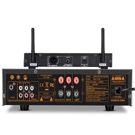 SOBATTY Stereo Receivers Home Audio Amplifier 2.1 Channels Subwoofer Output with Bluetooth 5.0, USB,2 Mic-in, Echo, RCA, Coaxial Input,for Home, Karaoke,Theater Speakers