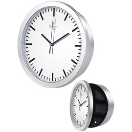 St. Leonhard Clock with secret compartment: wall clock with secret compartment (money hiding, clock with hiding place, key box), White, Classic