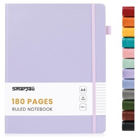 Smarpau Journal Notebook A4, 180 Pages Hardback Notebook for Writing, Lined Journal for Women Men, Thick Paper No Bleed, Notepad for Office School Travel Supplies, Purple