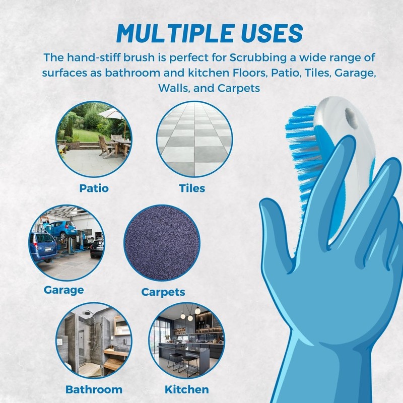 HOMESHOPA Household Scrubbing Brush, 2 Pack Multi purpose Plastic Heavy