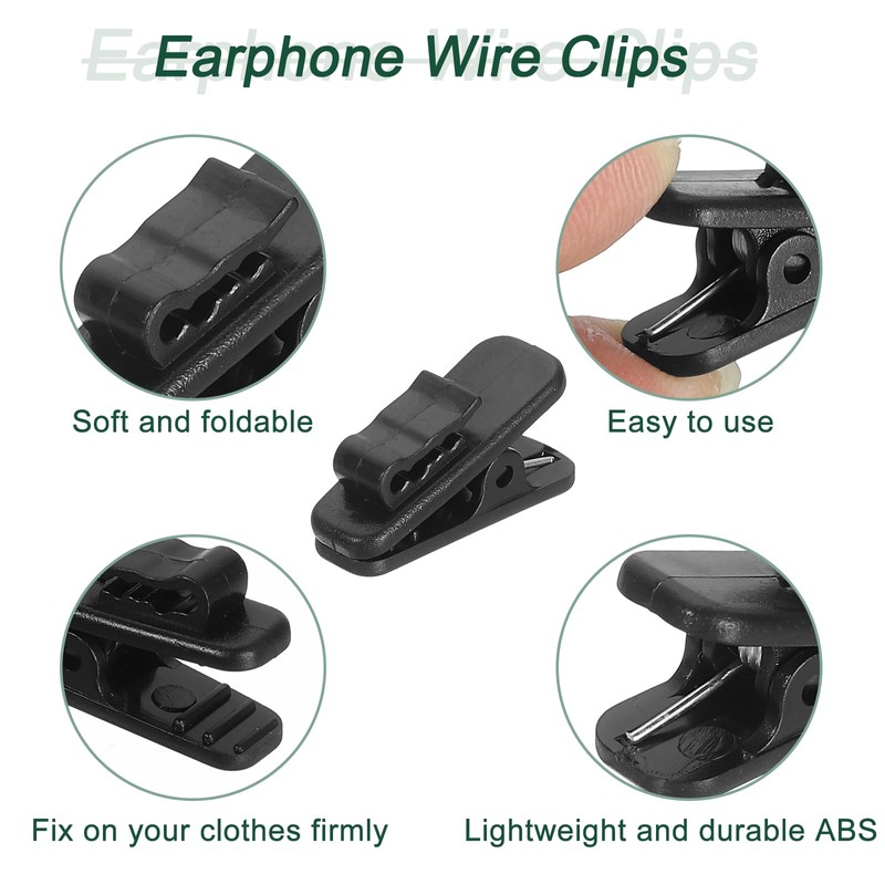 HARFINGTON 15pcs Headphone Wire Clips 0.94" Length Small Headset Cable