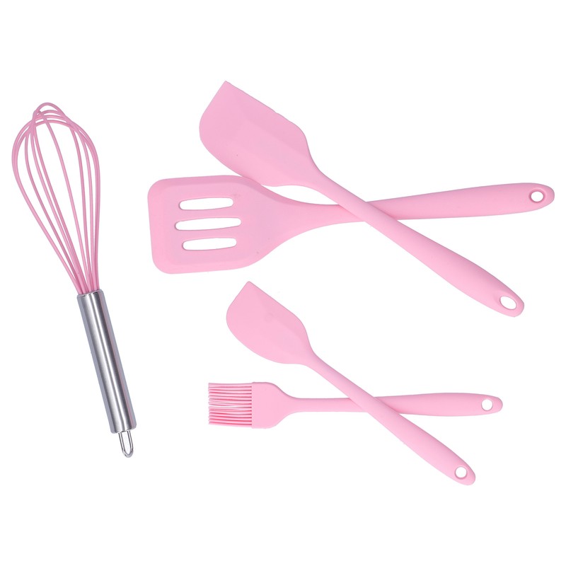Cooking Spatula Set Silicone Baking Scraper Heat Resistant Egg Beater