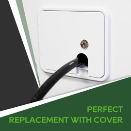 RVGUARD RV Access Door, RV Electric Cord Power Cord Hatch Cable Cover White for Hatch Cord Replacemet, 6-1/2" H x 7-5/8" W