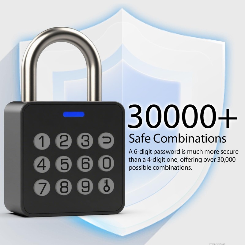 Dhiedas Fingerprint Padlock with Code, Combination Lock for Locker with