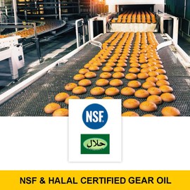 Food Grade Gear Oil 460 | Industrial EP Gear Oil | Fully Synthetic Blend | NSF H-1. Kosher and Halal Approved. Compare to: LUBRIPLATE | Petro-Canada | (1 Gallon Pack) Made in USA